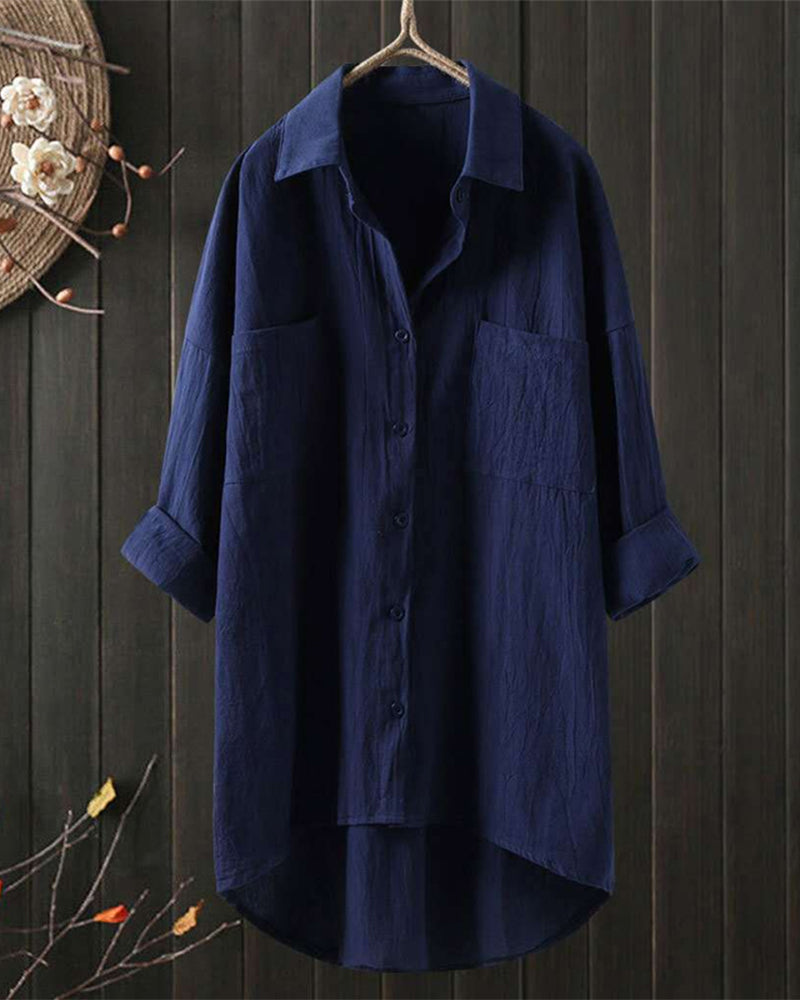 Olivia™ - Blusa Solta Confortável Cor Sólida