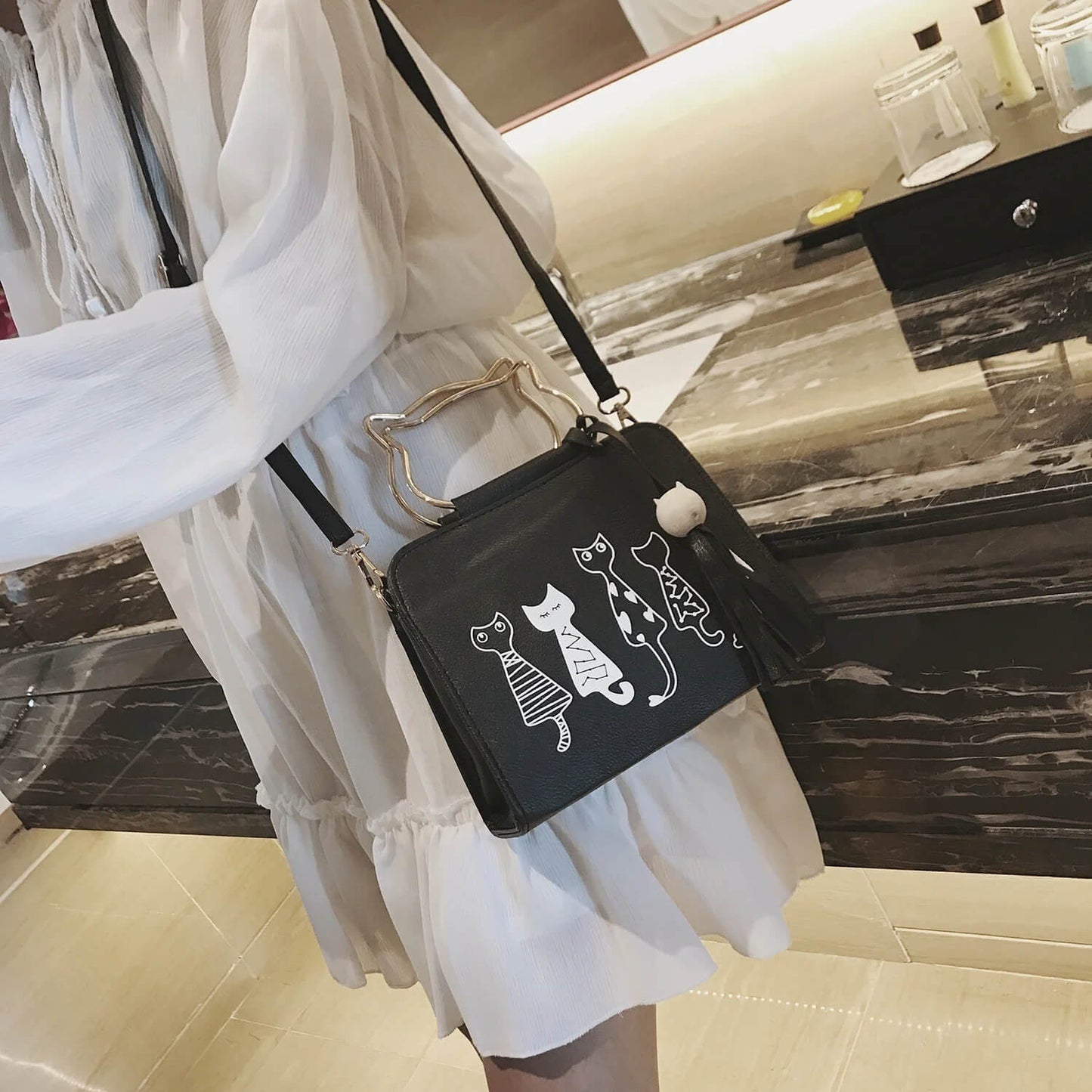 Layla™ - Bolsa de mão estilosa e fofa para gatinhos