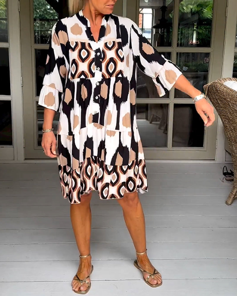 Aria™ - Vestido Midi Estampado Elegante