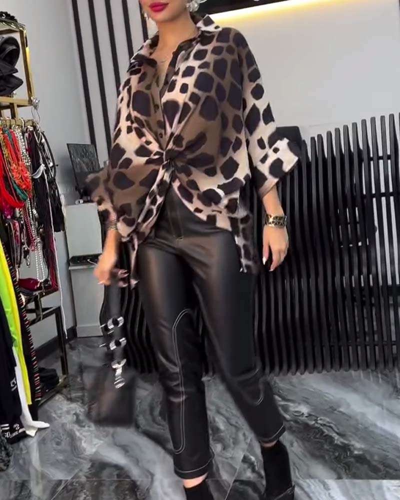 Amelia™ - Blusa Elegante Estampa Leopardo