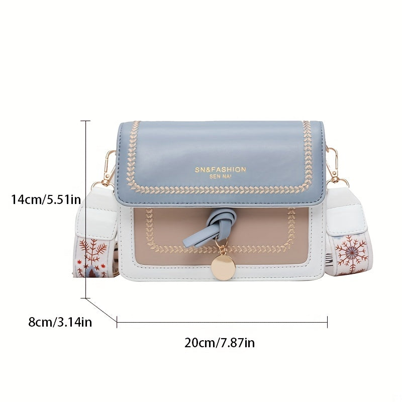 Bolsa de ombro com aba fashion - Bolsa transversal feminina com fivela e alça larga