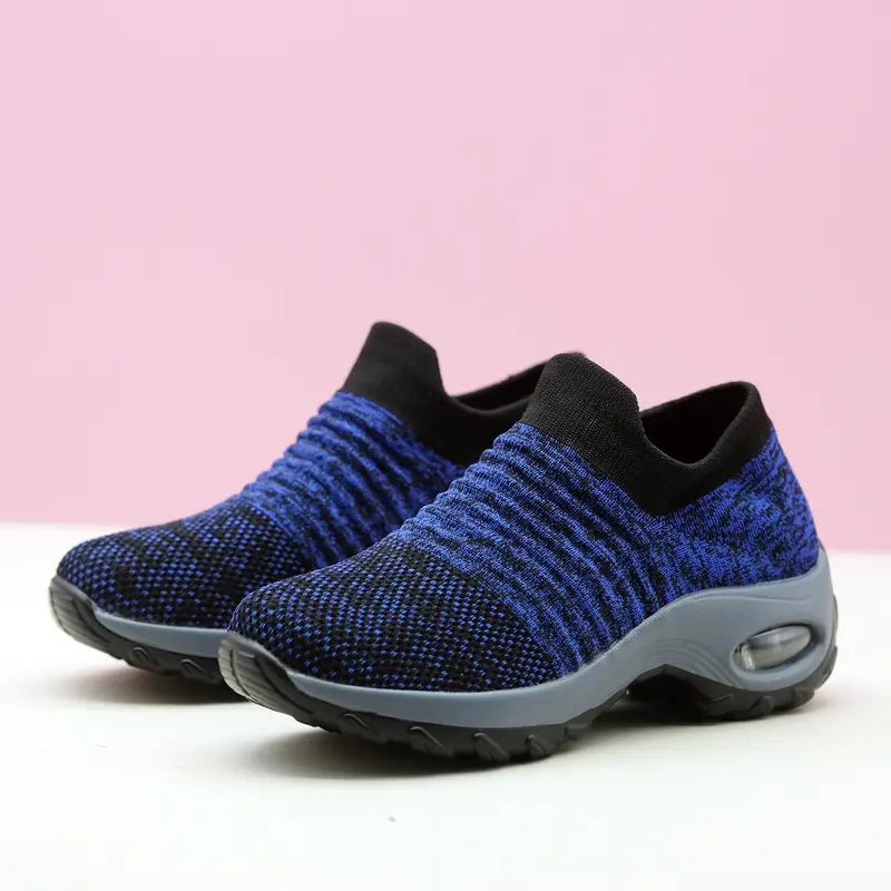Strick-Sneaker für Damen – atmungsaktiv, zum Hineinschlüpfen, mit Luftpolster, bequem zum Laufen und Gehen