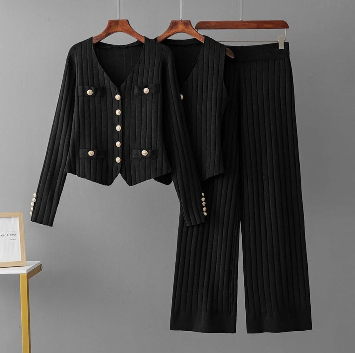 Amelia™ - Conjunto de colete de malha elegante coordenado