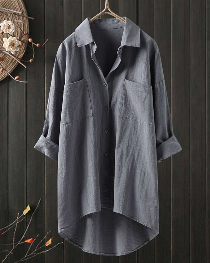 Olivia™ - Blusa Solta Confortável Cor Sólida