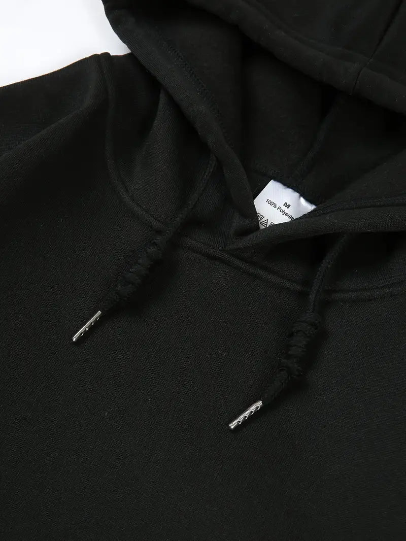 Paw Print Drawstring Hoodie – Casual Hooded Sweatshirt for Winter & Fall