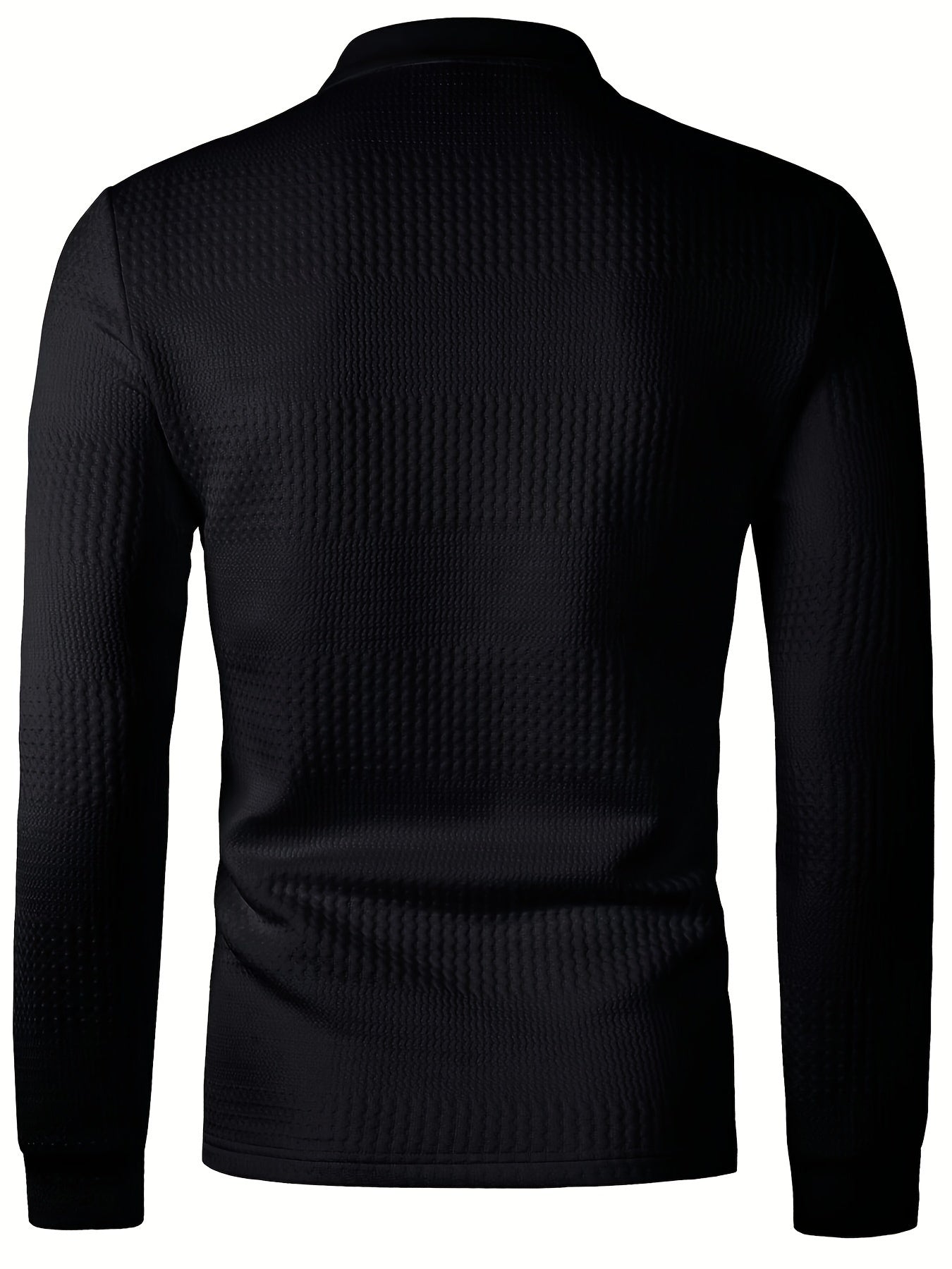 Men's Solid Long Sleeve Button-Up Shirt, Polyester-Spandex Blend