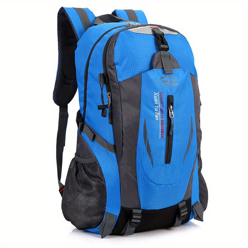 Mochila de caminhada de nylon de ajuste universal - capacidade de 7,93-10,57 galões, não à prova d'água, fecho de zíper, padrão de alfabeto, estilo esportivo para escalada e atividades ao ar livre