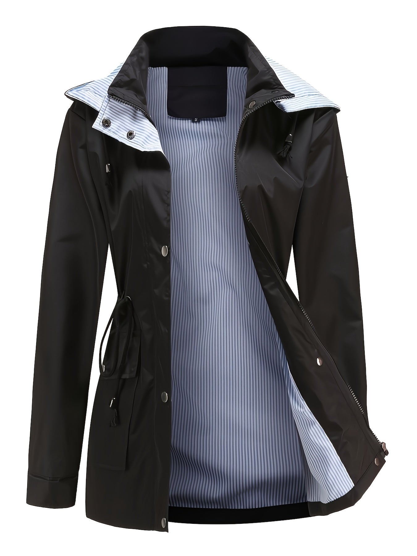 2025 New Autumn And Winter Detachable Hooded Trench Coat for Women, Plus Size Stylish Casual Outdoor Raincoat.