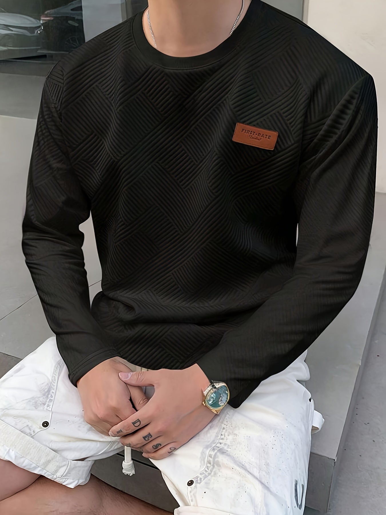 Men's Gradient Sweatshirt, Crew Neck, Long Sleeve