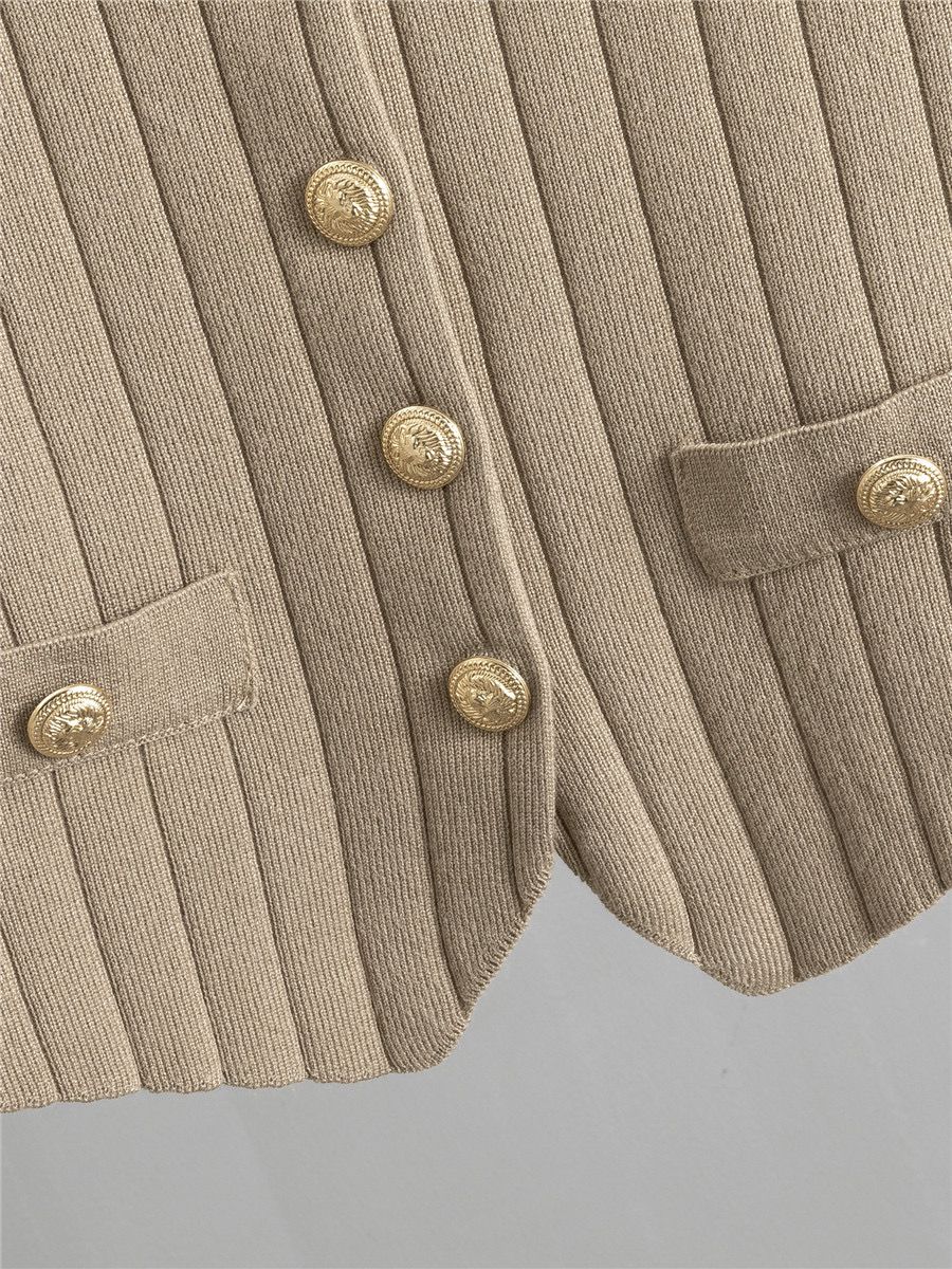 Amelia™ - Conjunto de colete de malha elegante coordenado