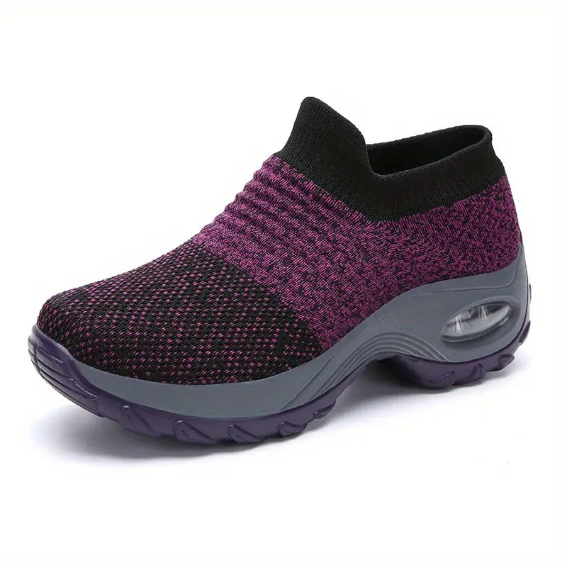 Strick-Sneaker für Damen – atmungsaktiv, zum Hineinschlüpfen, mit Luftpolster, bequem zum Laufen und Gehen