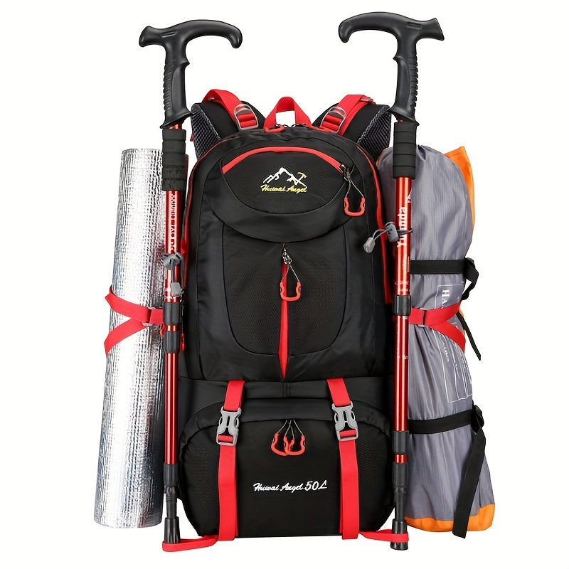 50L 1pc 13.21gal Large Capacity Mountaineering Bag, Waterproof Hiking Backpack For Men Women, Suitable For Outdoor Travel Climbing Camping