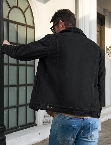 Men's Cargo Jacket - Thermal Lined, Lightweight for Fall & Winter