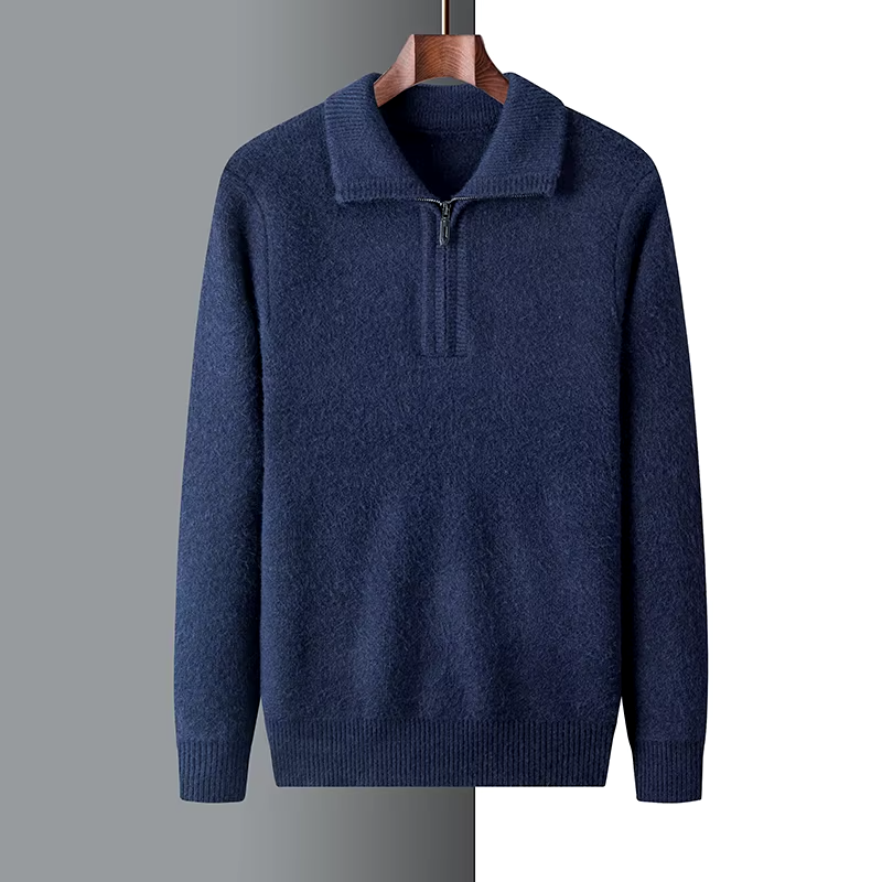 Isaac™ – Weicher, warmer Kaschmirpullover mit Viertelreißverschluss