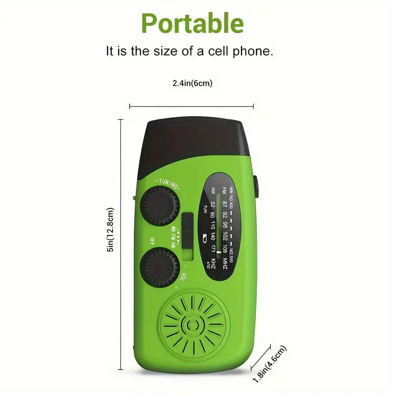 Notfall-Handkurbelradio mit 2000 mAh Powerbank