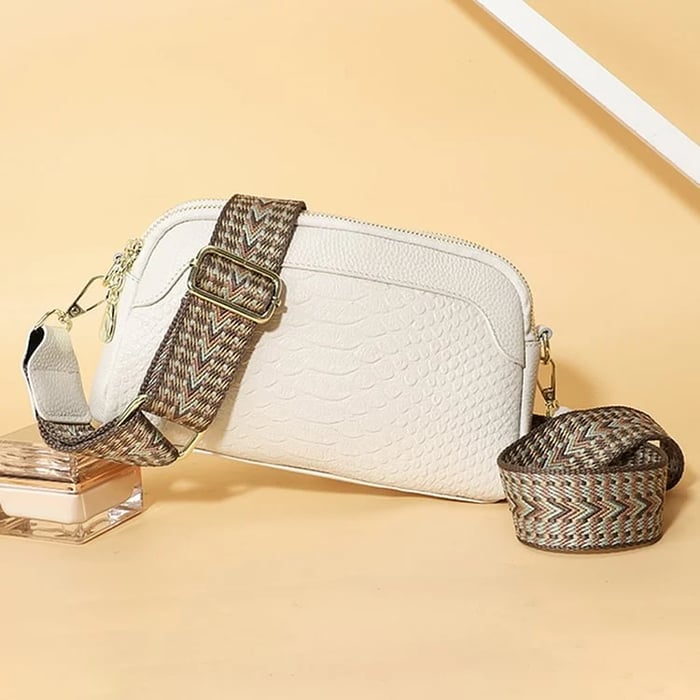 Olivia™ Elegant Allure | Bolsa tiracolo mini com padrão crocodilo