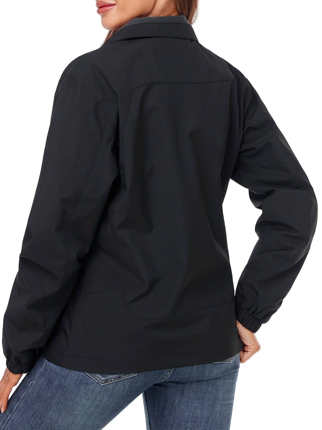 Womens Waterproof Rain Jacket Lightweight Active Outdoor Raincoat With Removable Hood