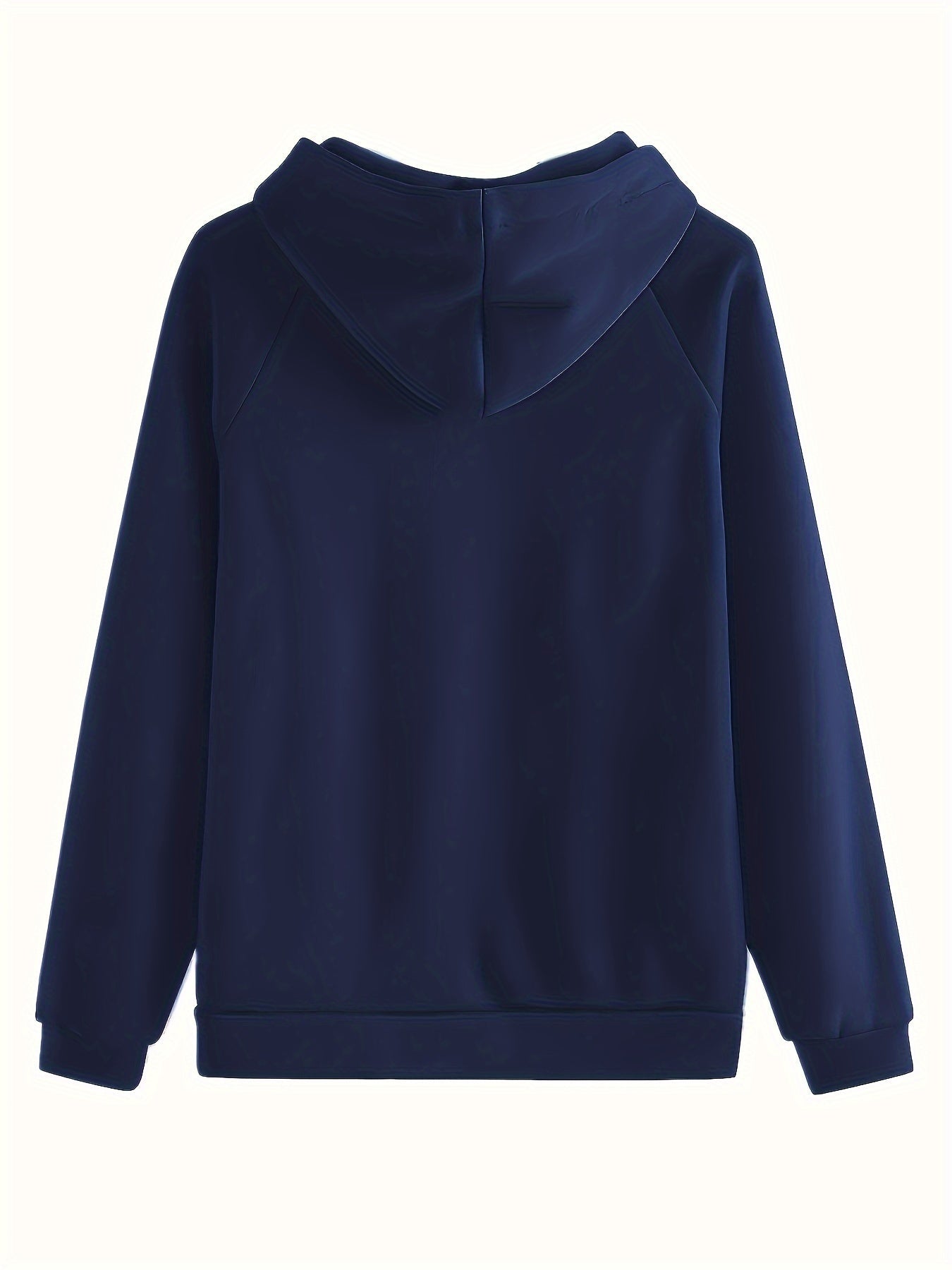 Solid Two-piece Set, Hoodie with Kangaroo Pocket & Drawstring Pants