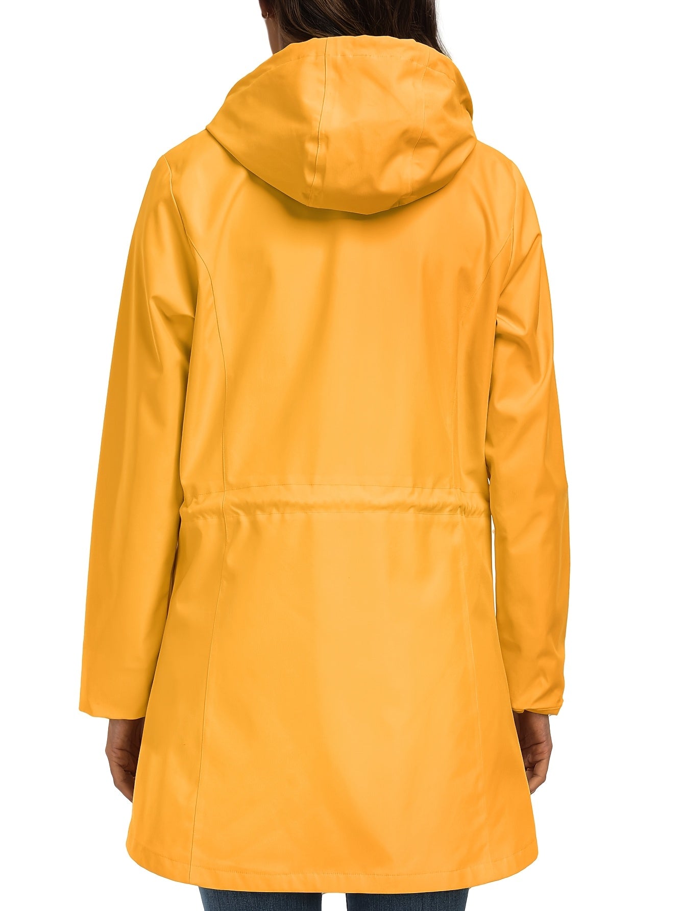 Rain Jacket Women'S Waterproof Hood Transition Jacket Long with Breathable Lining Trench Coat Windbreaker