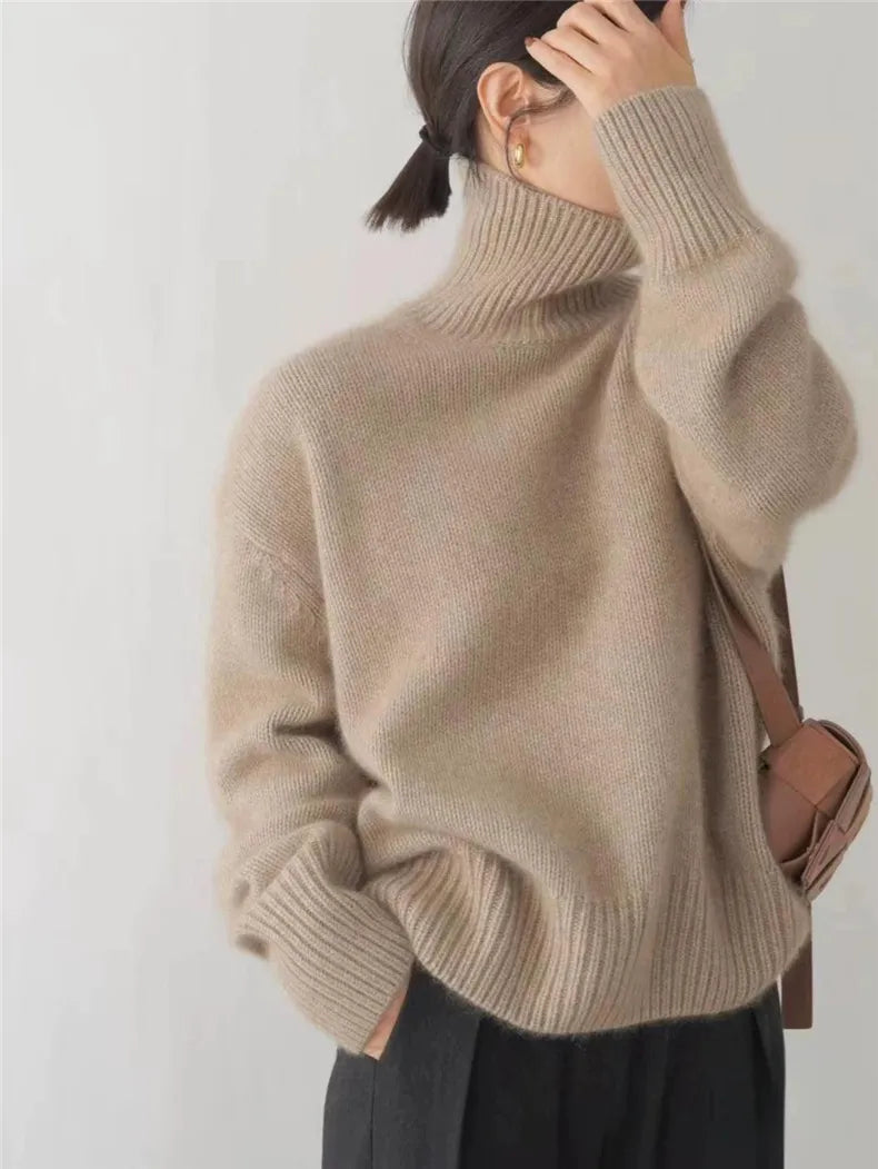 MARIAM| Suéter de cashmere com gola alta