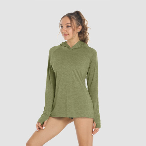 Women's Mint Hoodie Shirts UPF 50+ Sun Protection Long Sleeve UV Shirt with Thumb Hole