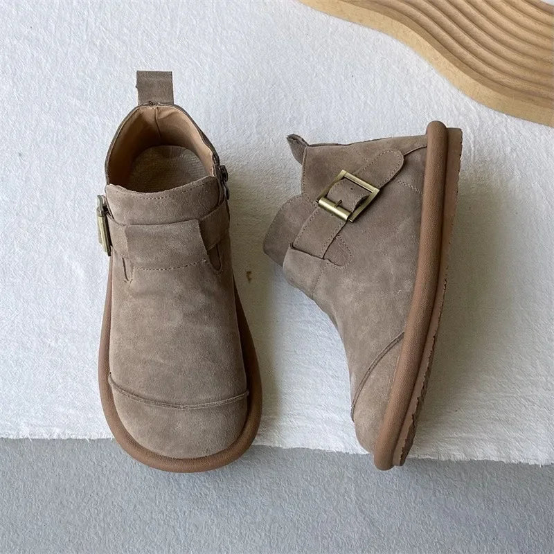 Riley™ - Botas curtas confortáveis de couro de vaca retrô para lazer