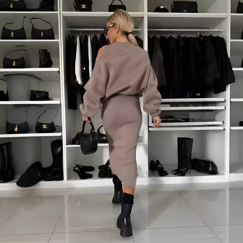 Aria™ – Elegantes zweiteiliges Set (Kleid + Pullover)