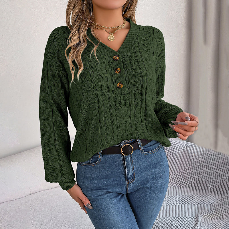 LOUISA| Suéter casual de malha trançada
