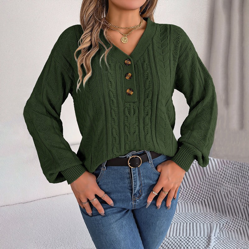 LOUISA| Suéter casual de malha trançada