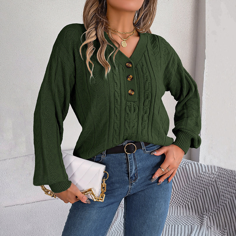 LOUISA| Suéter casual de malha trançada