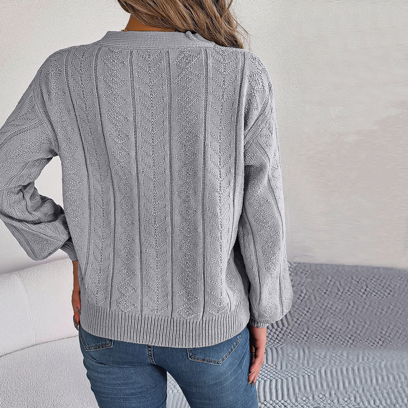 LOUISA| Suéter casual de malha trançada