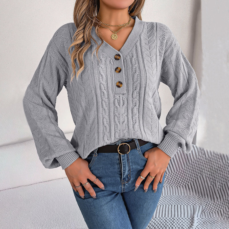 LOUISA| Suéter casual de malha trançada