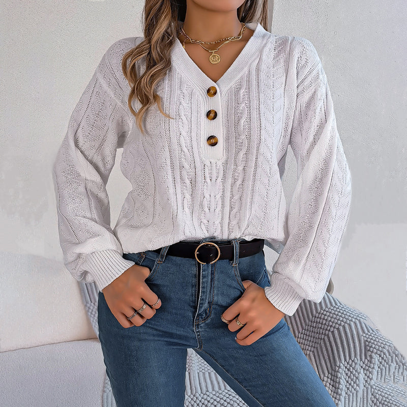 LOUISA| Suéter casual de malha trançada