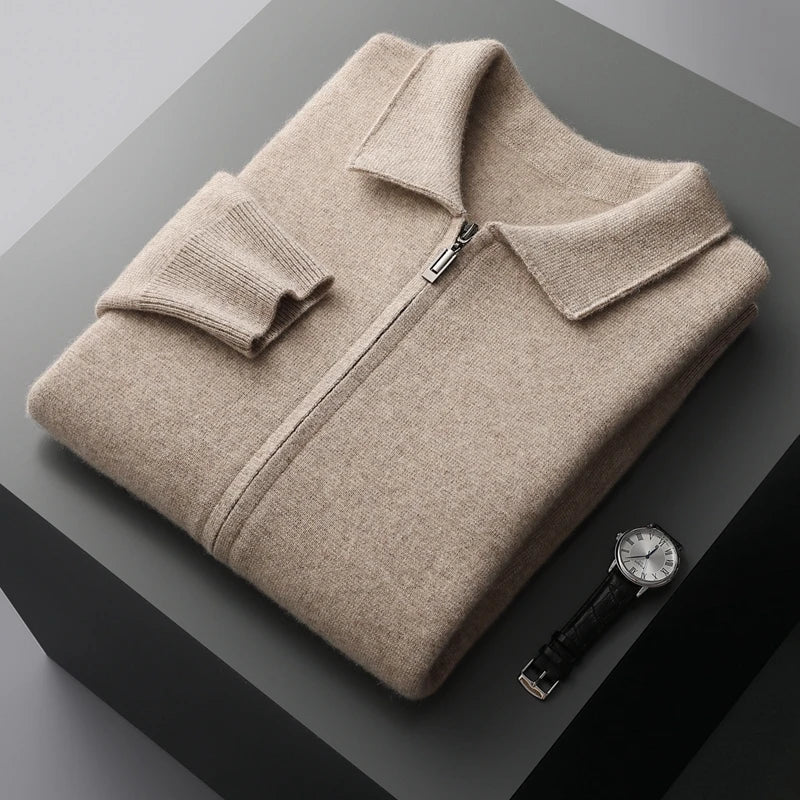 Jackson™ - Cardigan de cashmere com zíper completo e estiloso
