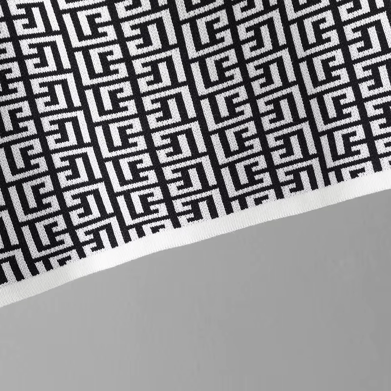 Avery™ - Stilvoller dreiteiliger Anzug mit O-Kragen und Retro-Labyrinth-Karomuster