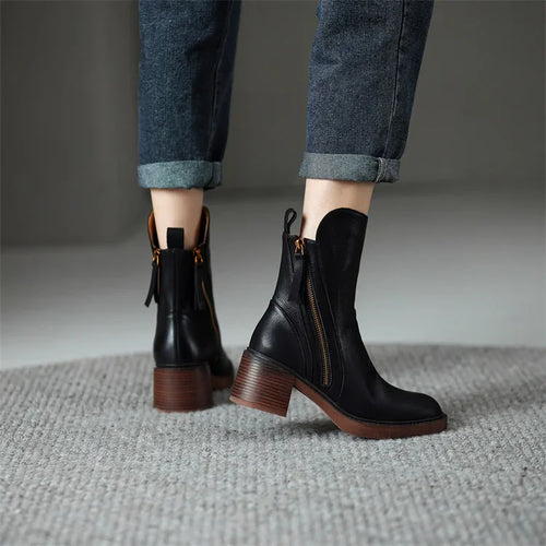 Aubrey™ - Botas de couro veganas estilosas