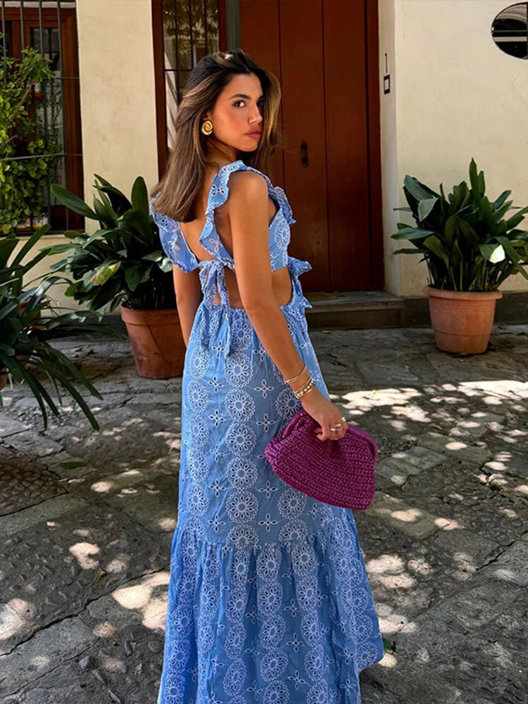 Riley™ - Vestido longo elegante com babados