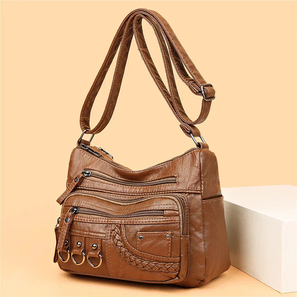 Olivia™ Vintage Charm | Weiche Reißverschlusstasche