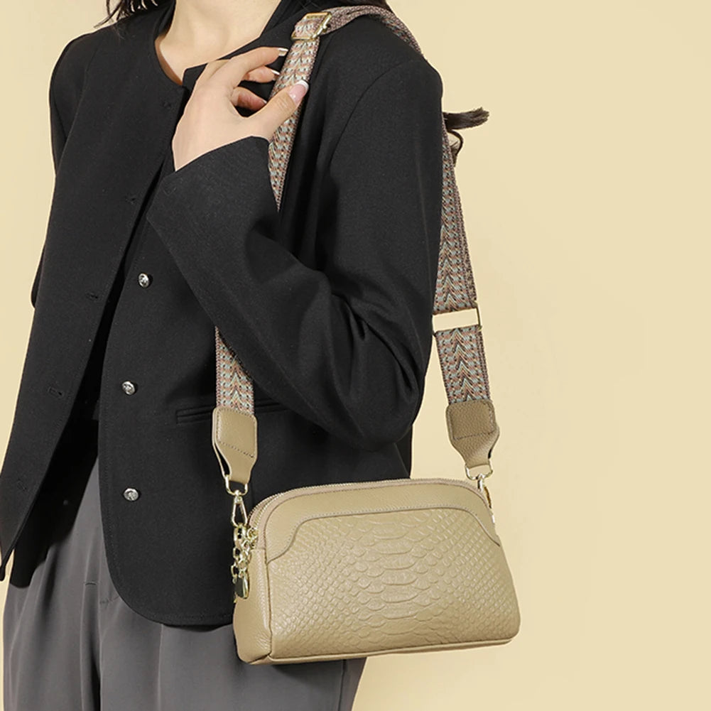 Olivia™ Elegant Allure | Bolsa tiracolo mini com padrão crocodilo
