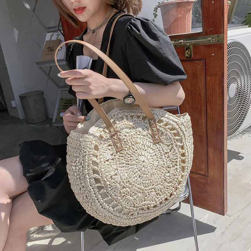 Hannah™ - Multifunktionale Strohhandtasche