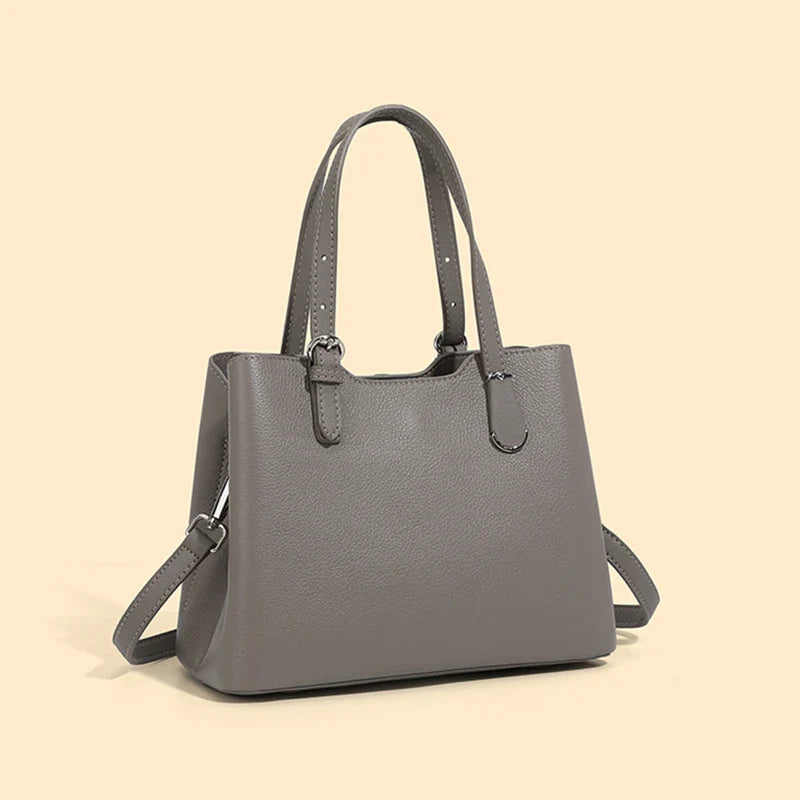 Aria™ - Bolsa de ombro de couro de vaca genuíno com 3 camadas