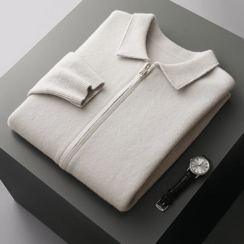 Jackson™ - Cardigan de cashmere com zíper completo e estiloso