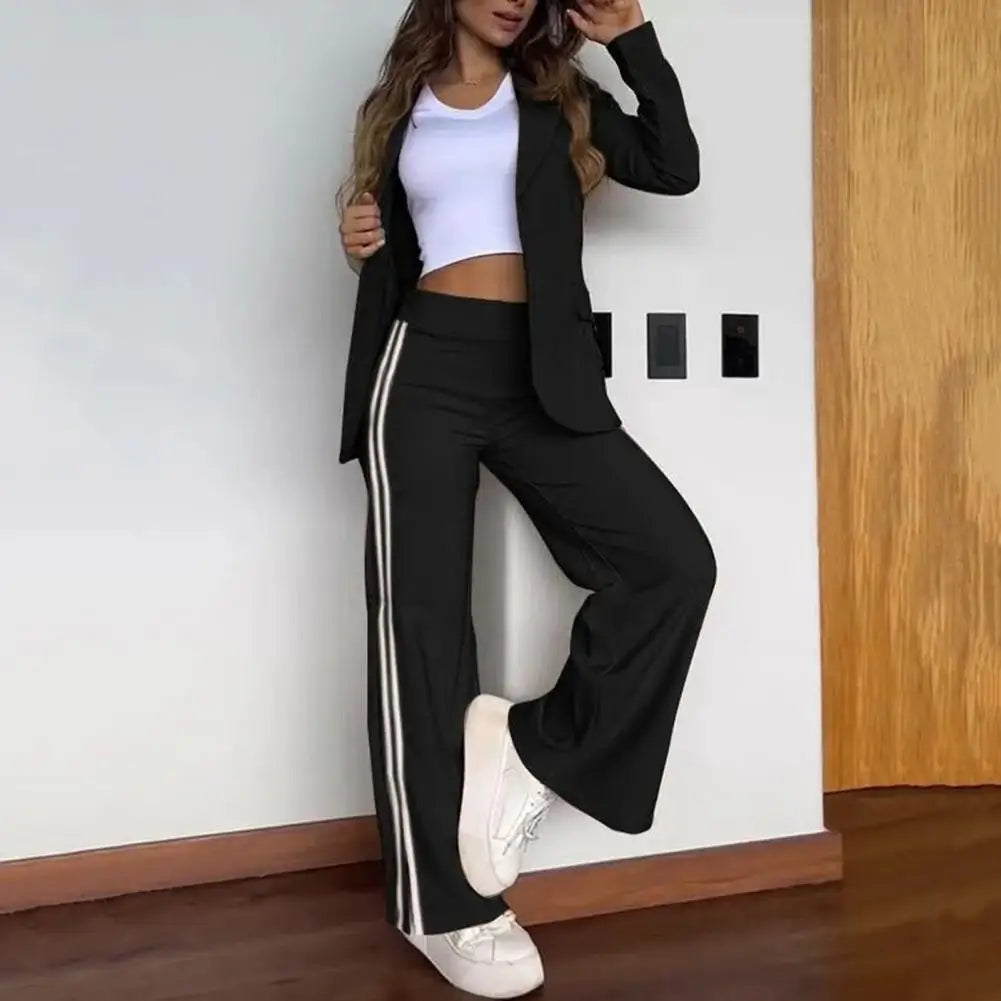 Abigail™ – Lässiges Set aus Blazer mit Revers und Hosenanzug mit weitem Bein