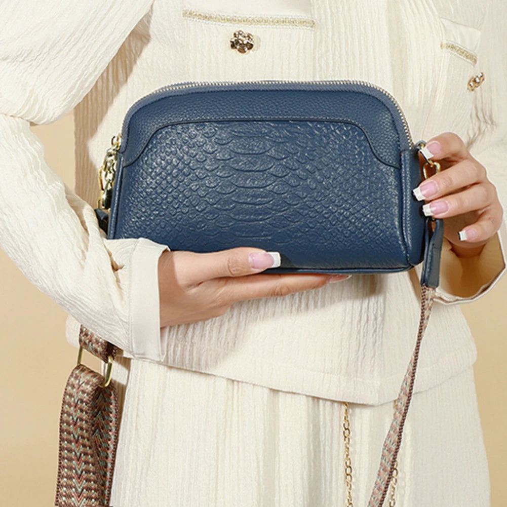 Olivia™ Elegant Allure | Bolsa tiracolo mini com padrão crocodilo