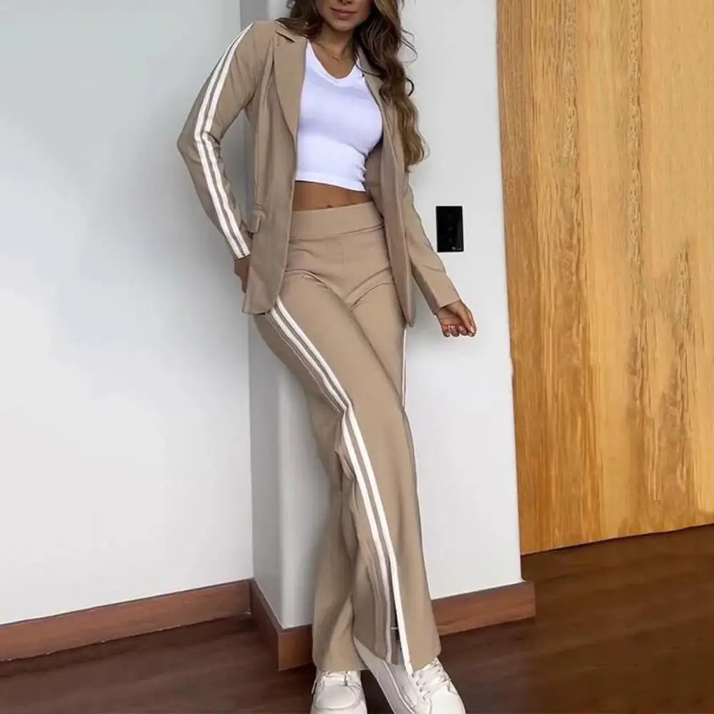 Abigail™ – Lässiges Set aus Blazer mit Revers und Hosenanzug mit weitem Bein