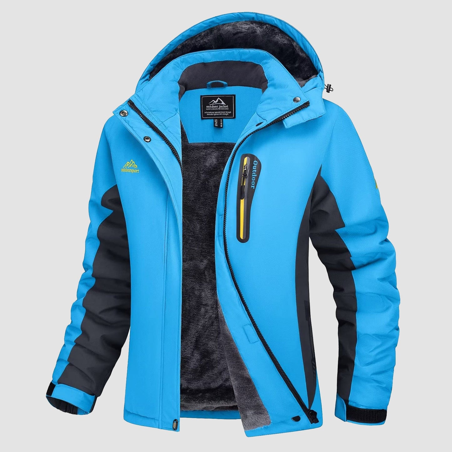 Warm Women's Waterproof Fleece Lined Ski Jacket with Hood – Perfect for Winter Activities