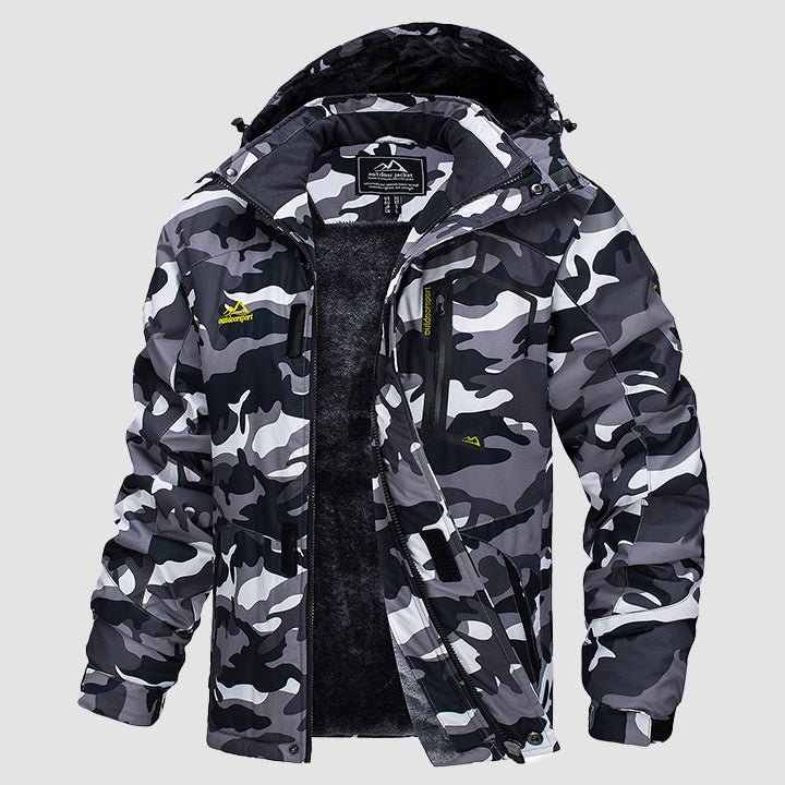 Men's Winter Jacket Water Repellent Ski Snow Jacket Warm Fleece Coat