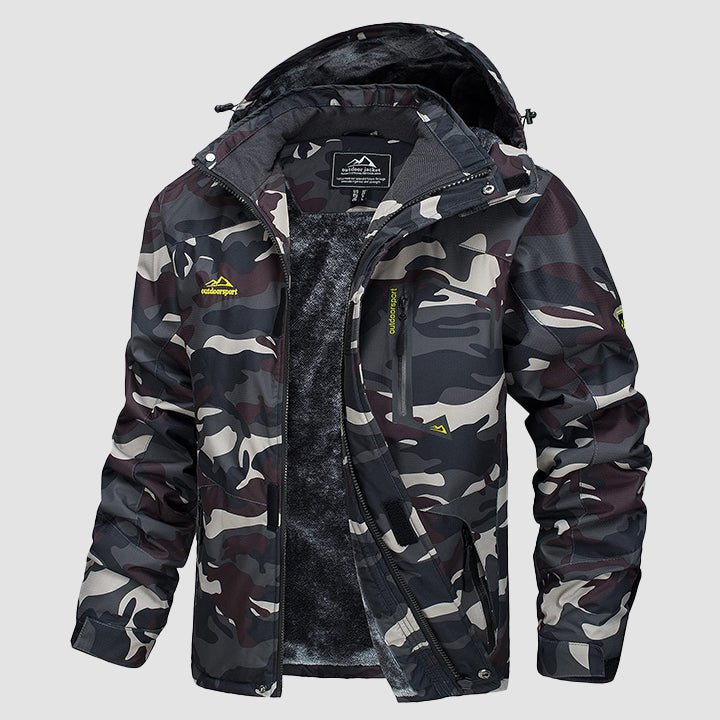 Men's Winter Jacket Water Repellent Ski Snow Jacket Warm Fleece Coat