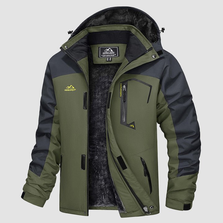 Men's Winter Jacket Water Repellent Ski Snow Jacket Warm Fleece Coat