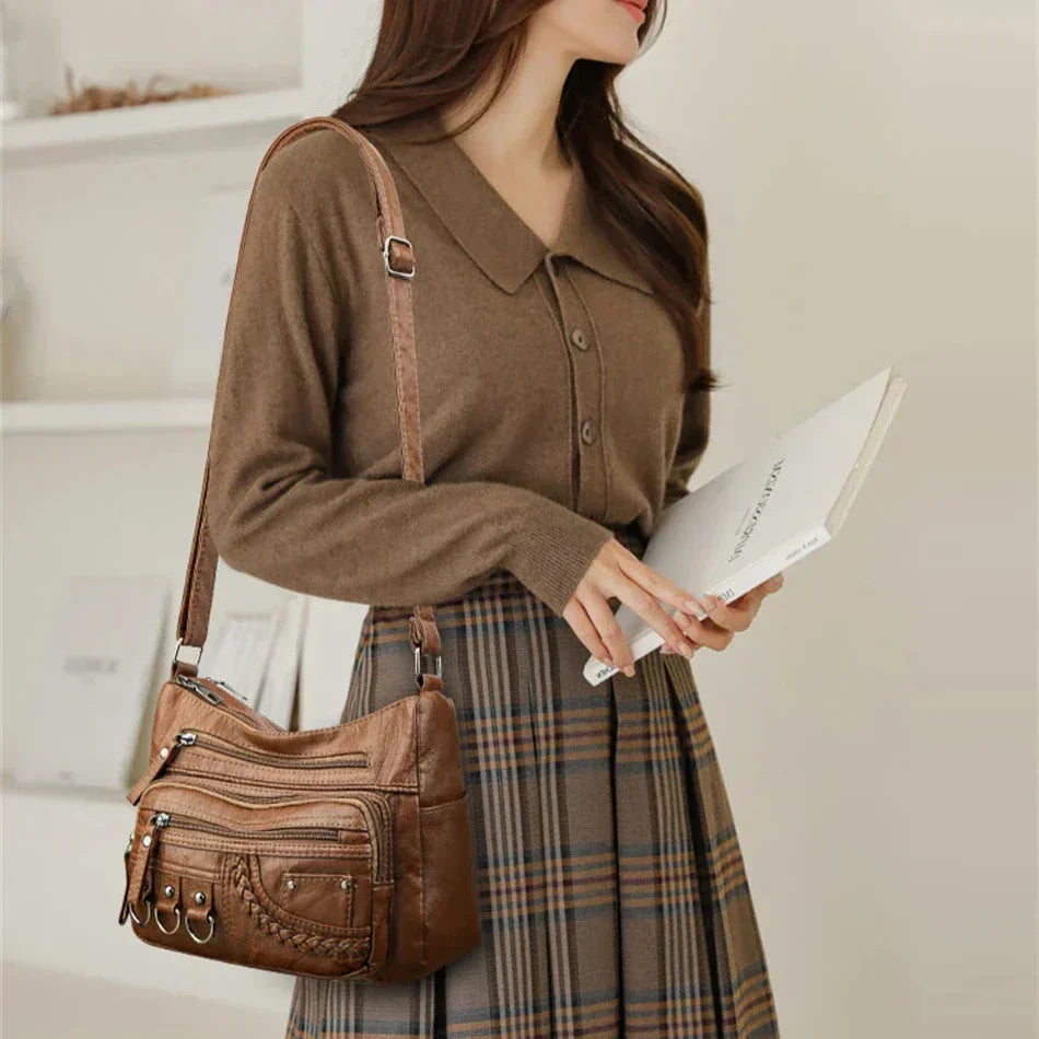 Olivia™ Vintage Charm | Weiche Reißverschlusstasche